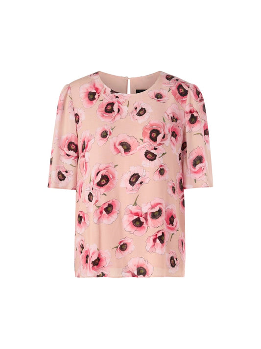 Blusenshirt mit floralem Muster in evening sand