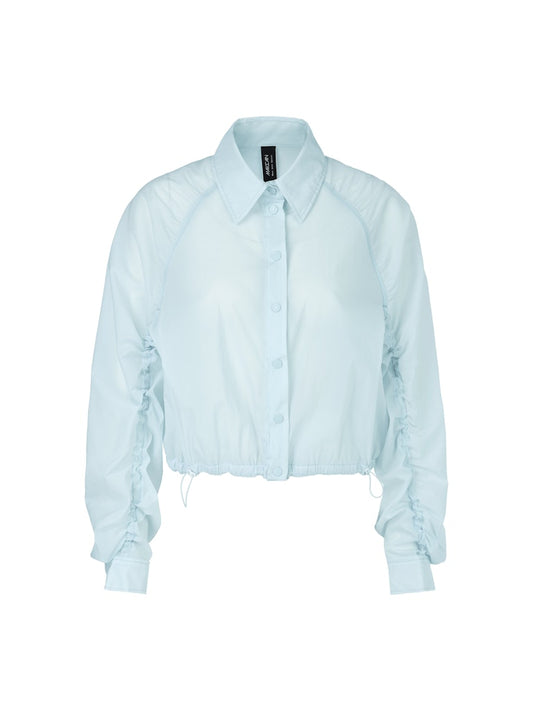 Bluse mit gerafften Ärmeln in sky blue