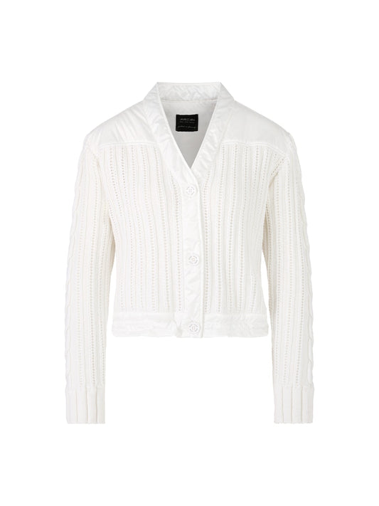 Rippstrick Jacke in creme  - Knitted in Germany
