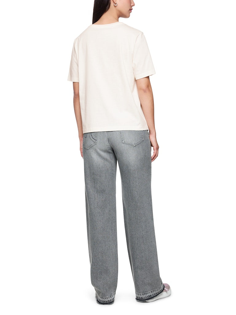 Shirt in creme mit Motiv-Aufdruck "Rethink Together"