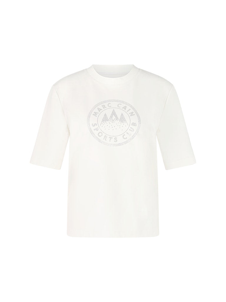 Shirt mit platziertem Motiv in creme