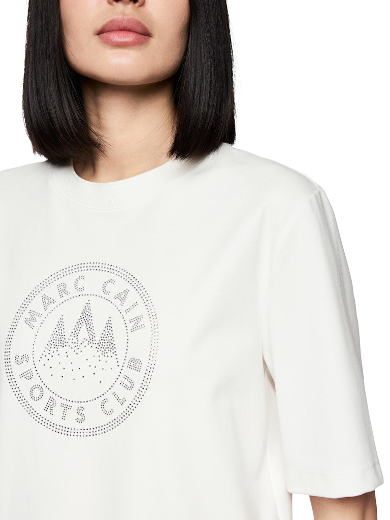 Shirt mit platziertem Motiv in creme