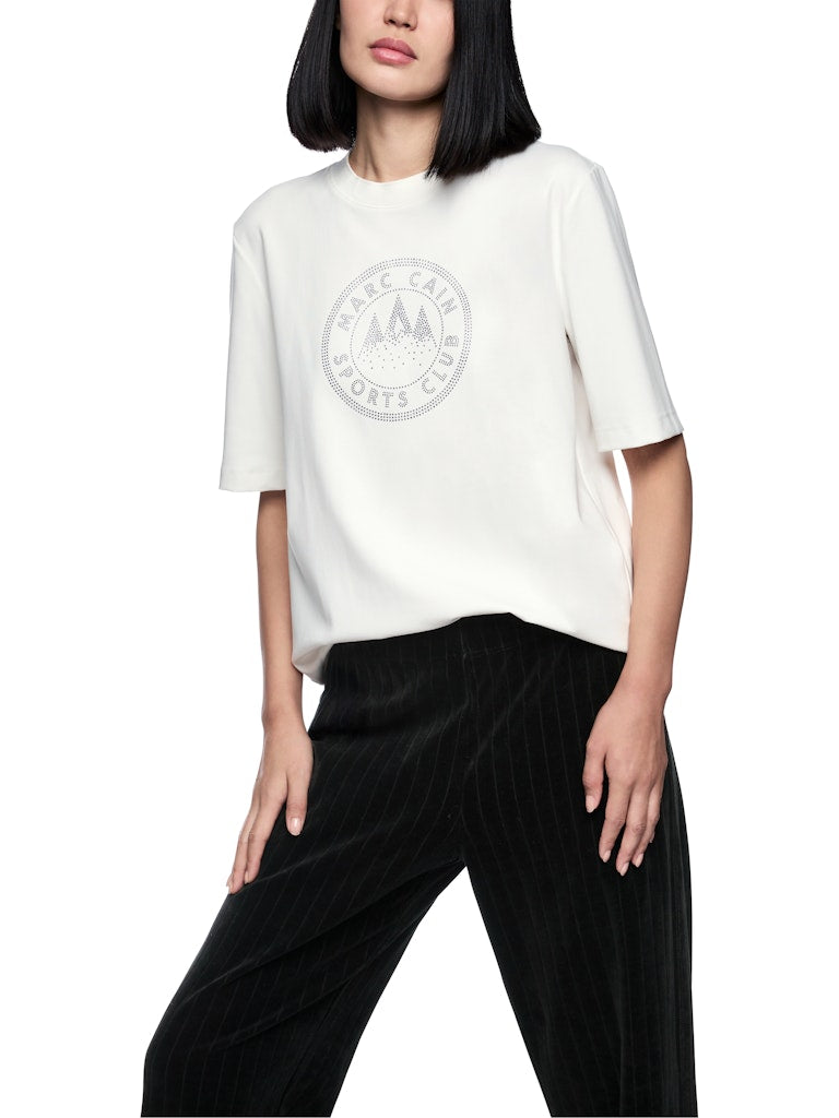 Shirt mit platziertem Motiv in creme