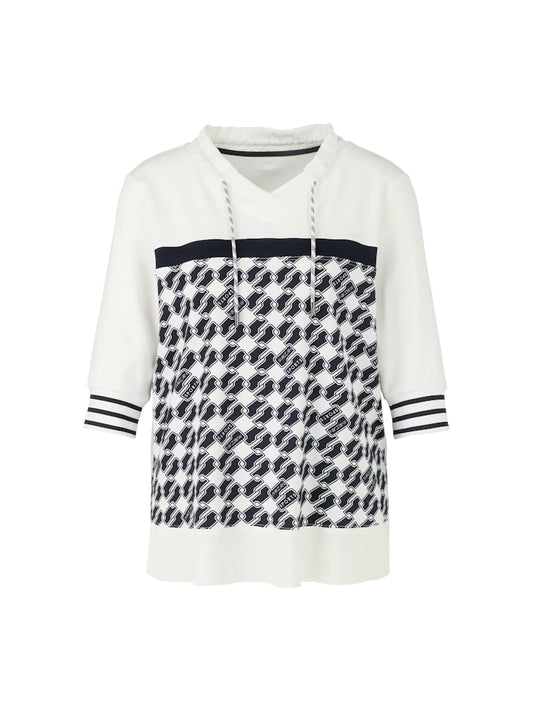 Blusenshirt in creme mit Cube-Design