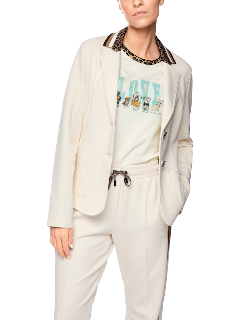 Blazer in bright ecru mit Leo-Kragen