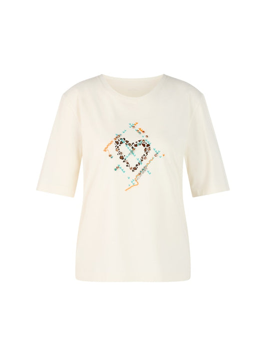 Shirt in bright ecru mit Print
