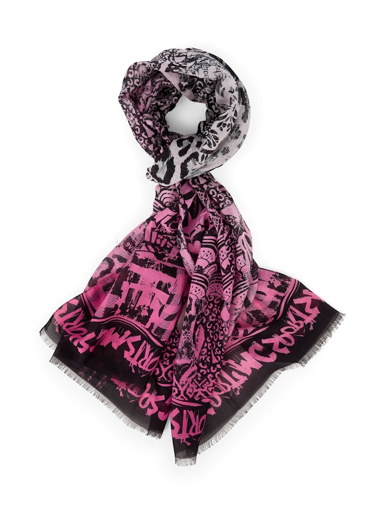 Schal mit grafischem Muster in dragon fruit