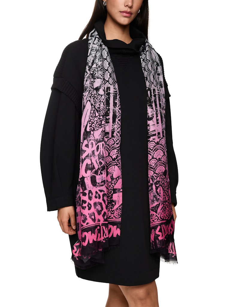 Schal mit grafischem Muster in dragon fruit