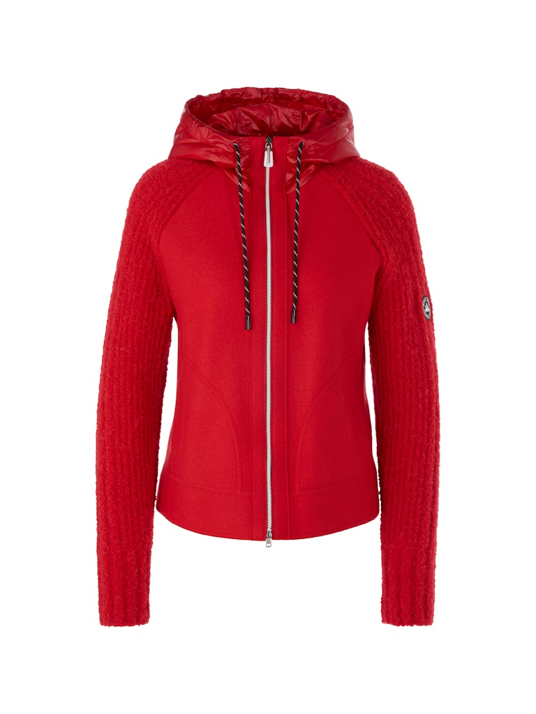 Strickjacke mit Kapuze in cranberry Knitted in Germany