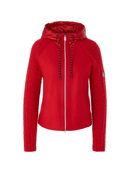 Strickjacke mit Kapuze in cranberry Knitted in Germany
