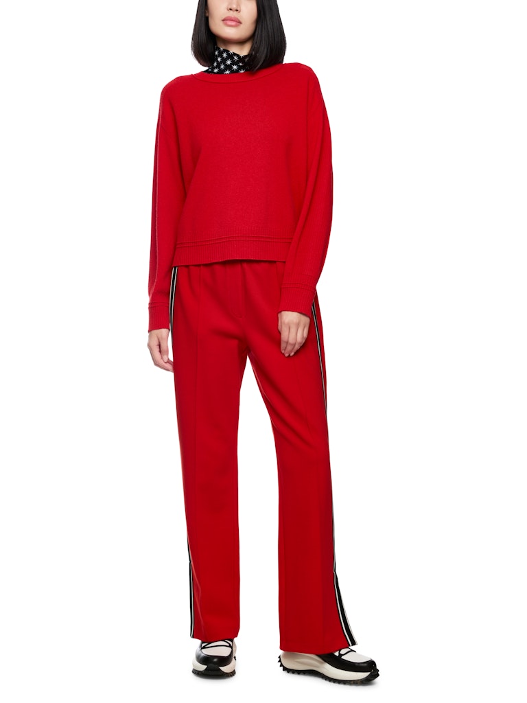 Pullover in cranberry aus Schurwolle und Kaschmir
