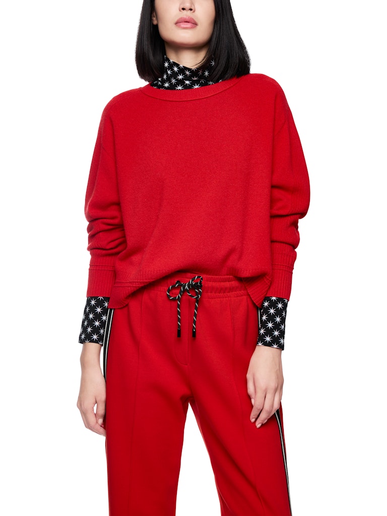 Pullover in cranberry aus Schurwolle und Kaschmir