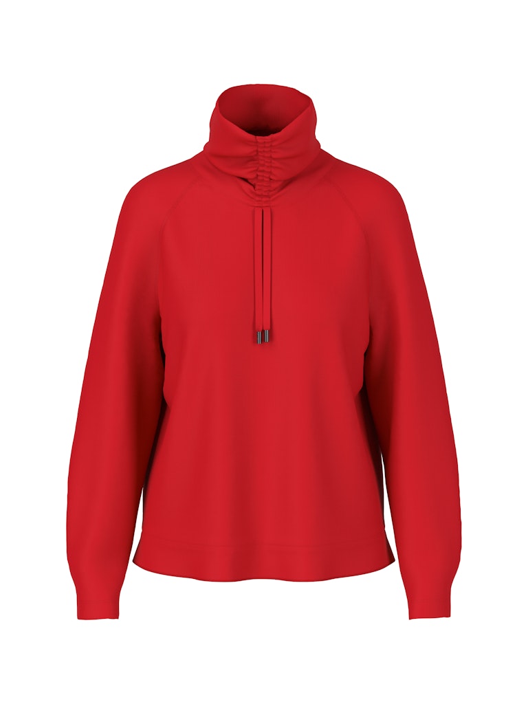 Langarm Shirt mit Rollkragen & Tunnelzug in cranberry