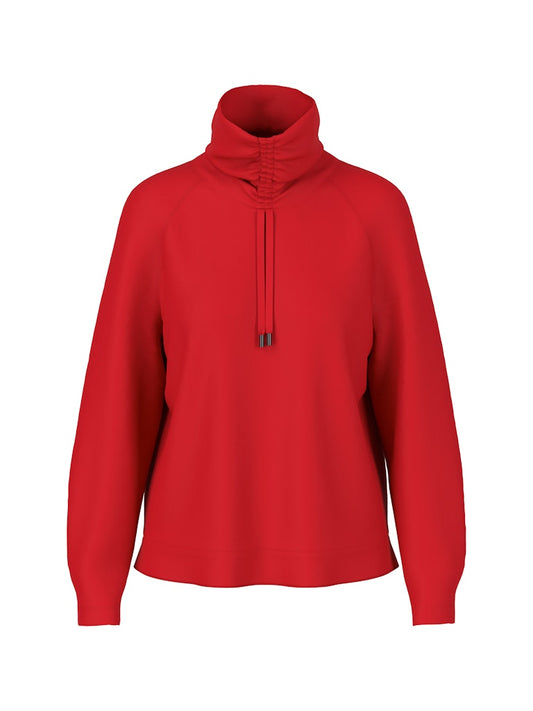 Langarm Shirt mit Rollkragen & Tunnelzug in cranberry