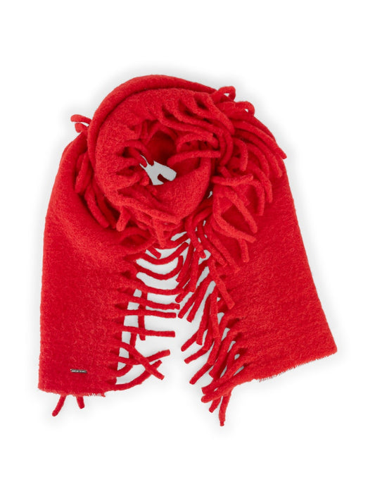 Warmer Schal aus Alpaka-Gemisch in cranberry