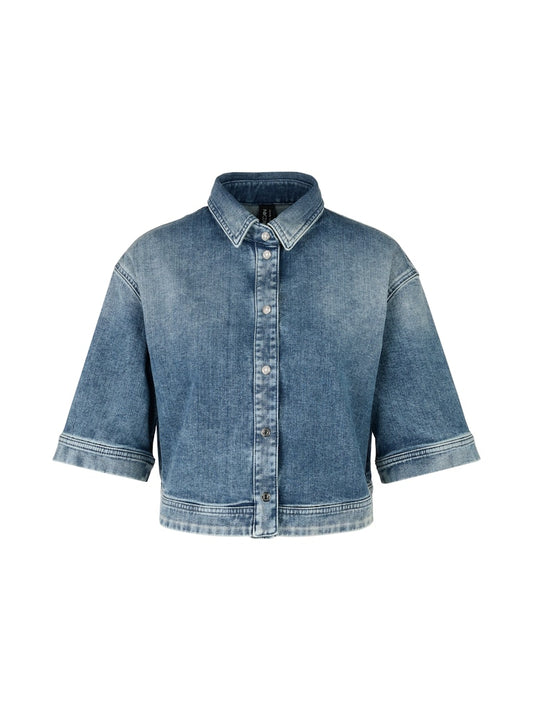 Jeansbluse in vintage blue "Rethink Together"