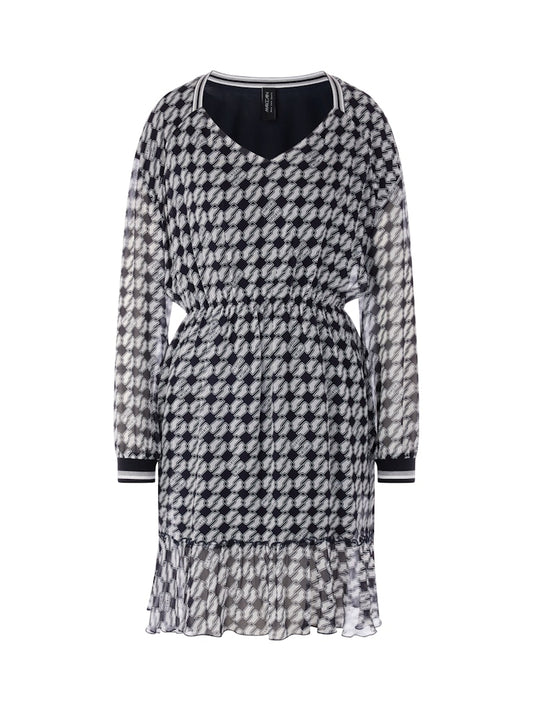 Kleid mit Cube Print in navy