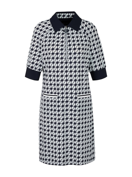 Scuba Kleid im Cube Print in navy