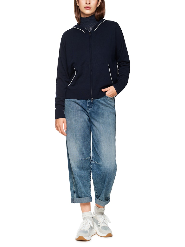 Strick-Cardigan in navy mit Zipp