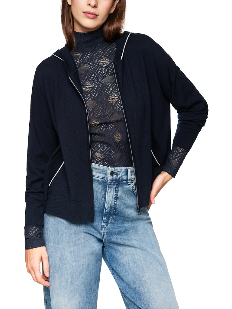 Strick-Cardigan in navy mit Zipp