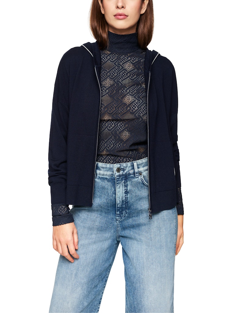 Strick-Cardigan in navy mit Zipp