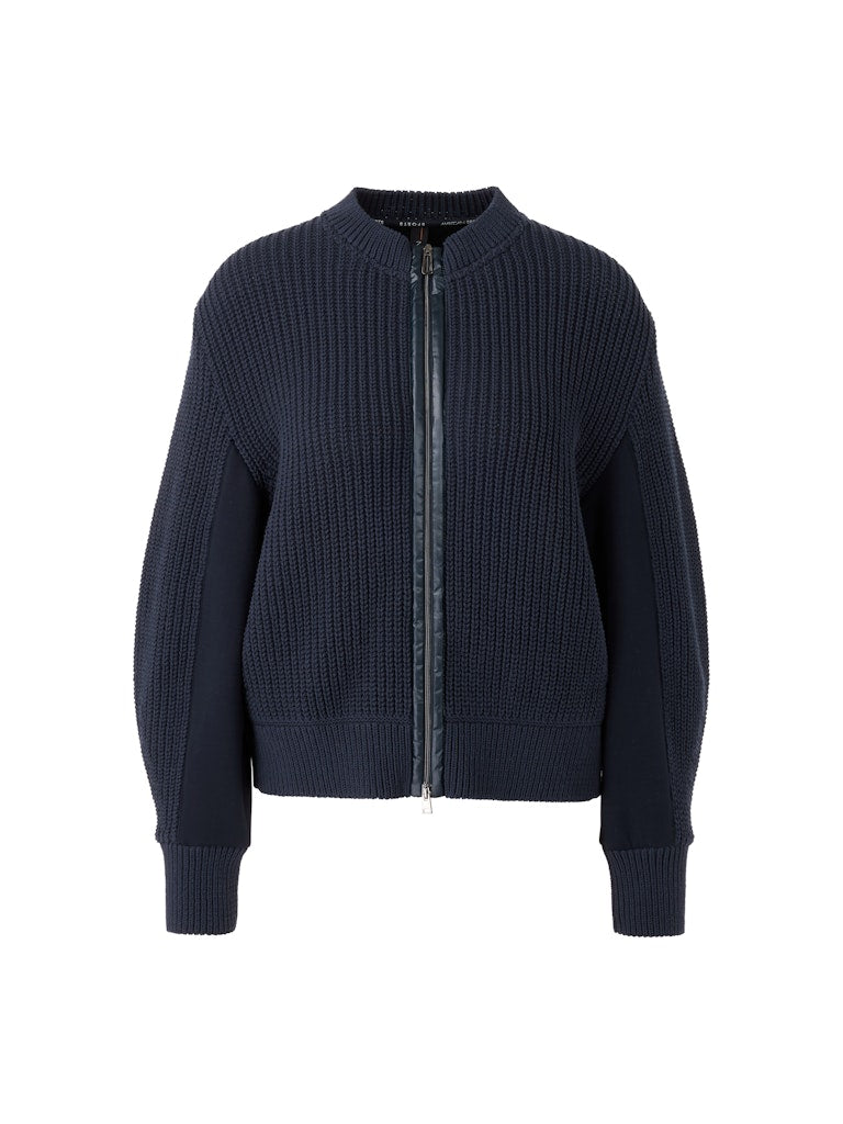 Grob-Strickjacke in navy Knitted in Germany