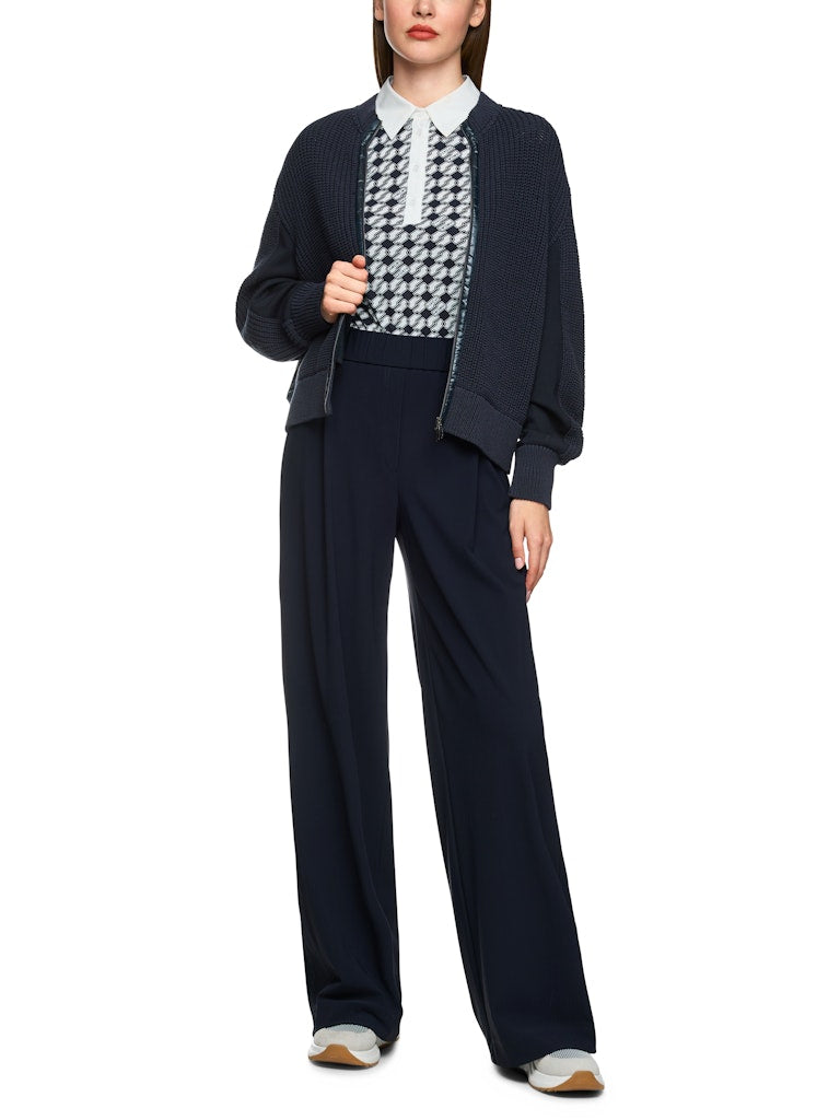Grob-Strickjacke in navy Knitted in Germany