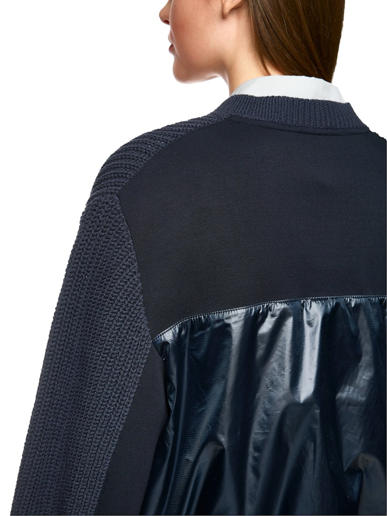Grob-Strickjacke in navy Knitted in Germany