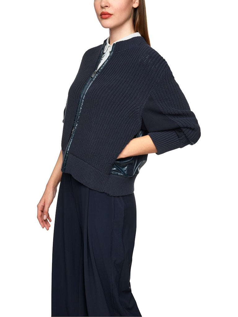 Grob-Strickjacke in navy Knitted in Germany