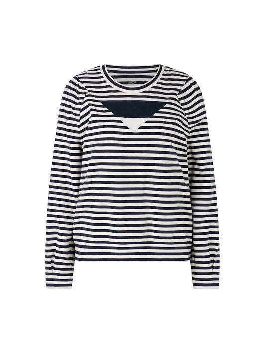 Geringeltes Sweatshirt in navy