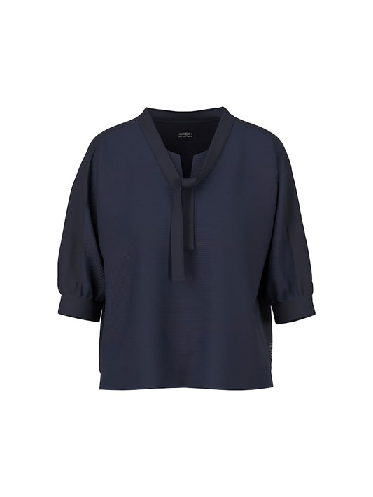 Blusenshirt in navy mit Schluppe "Rethink Together"