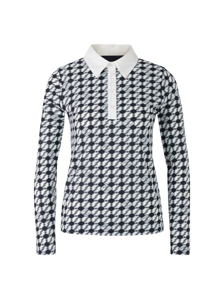 Poloshirt im Cube-Print in navy