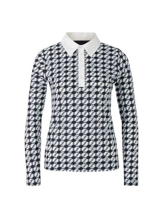 Poloshirt im Cube-Print in navy