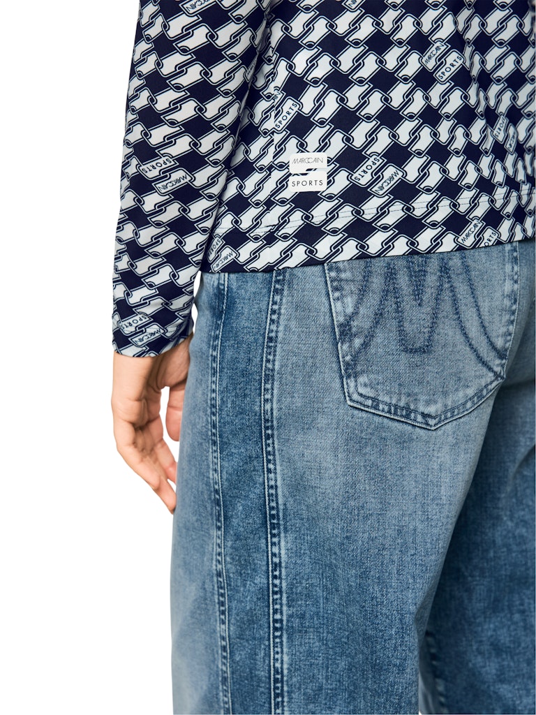 Poloshirt im Cube-Print in navy