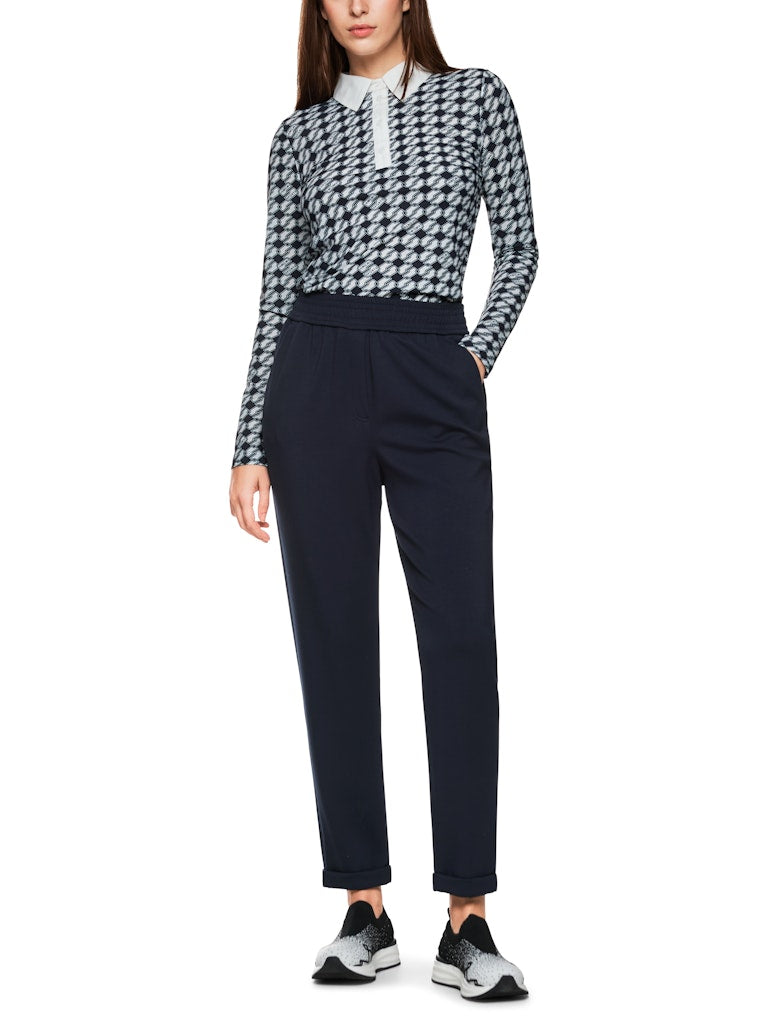 Schmale Hose aus Viskosestretch in navy Modell RHODOS