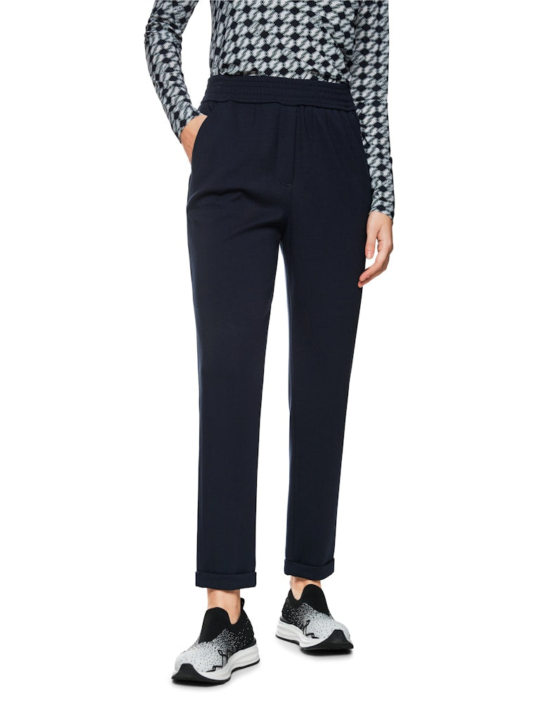 Schmale Hose aus Viskosestretch in navy Modell RHODOS
