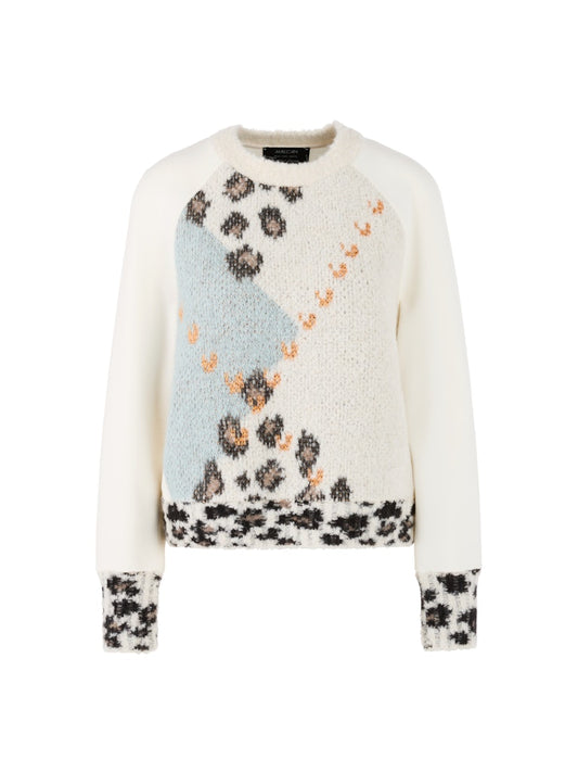 Pullover im Material Mix mit Karo-Muster
