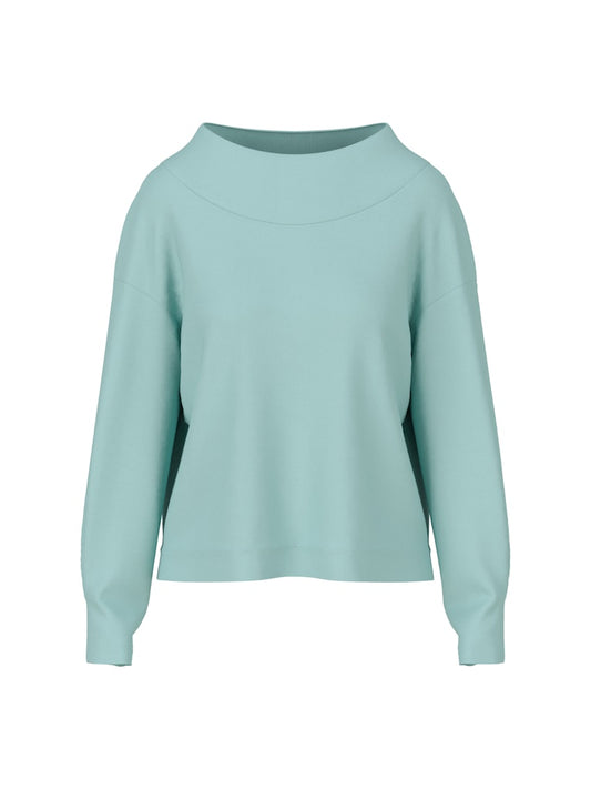 Langarmshirt mit U-Boot-Ausschnitt in türkis
