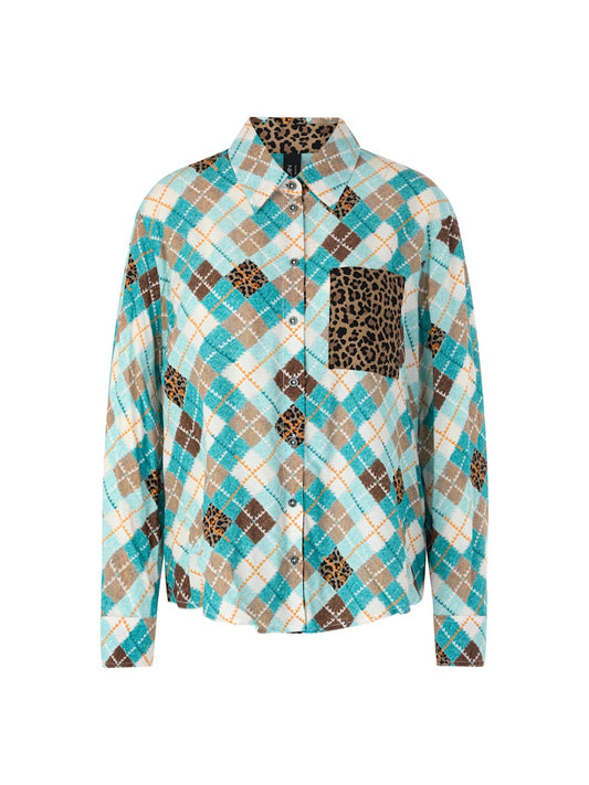 Viskose Bluse mit Karo-Muster
