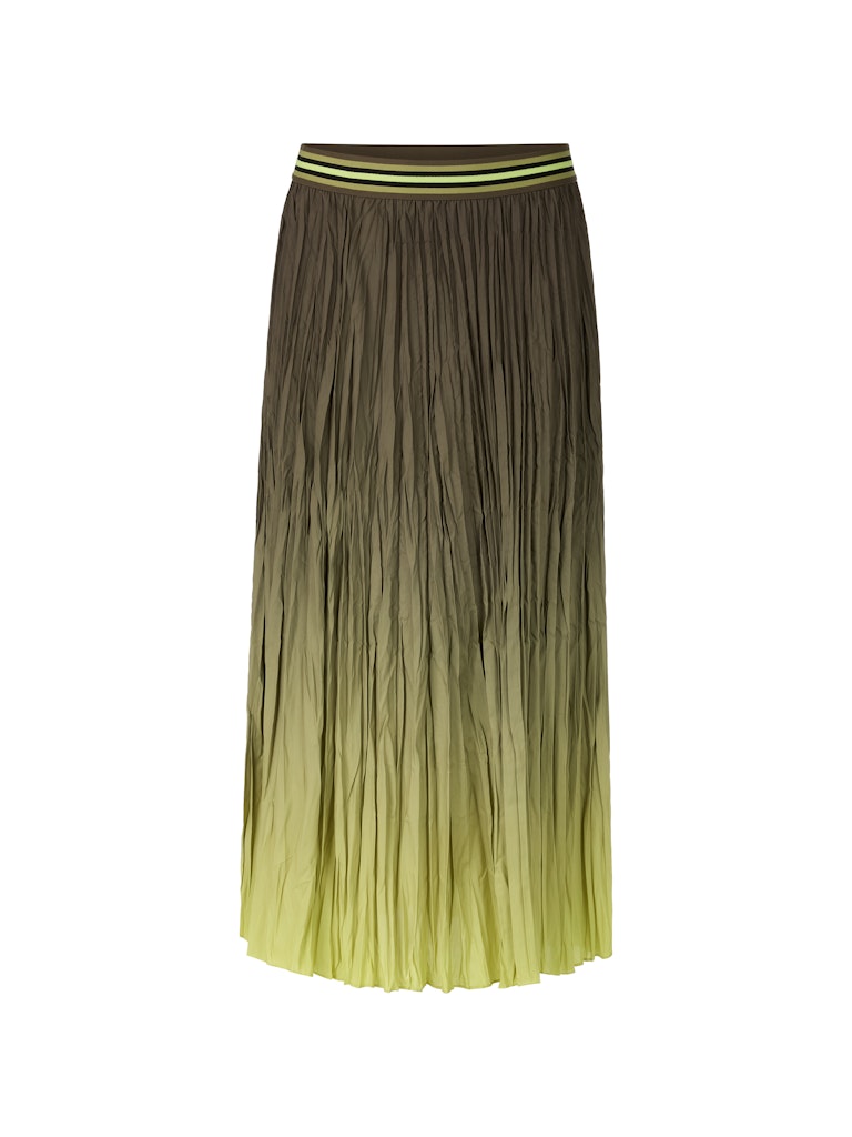 Plisseerock mit Ombre-Effekt in olive
