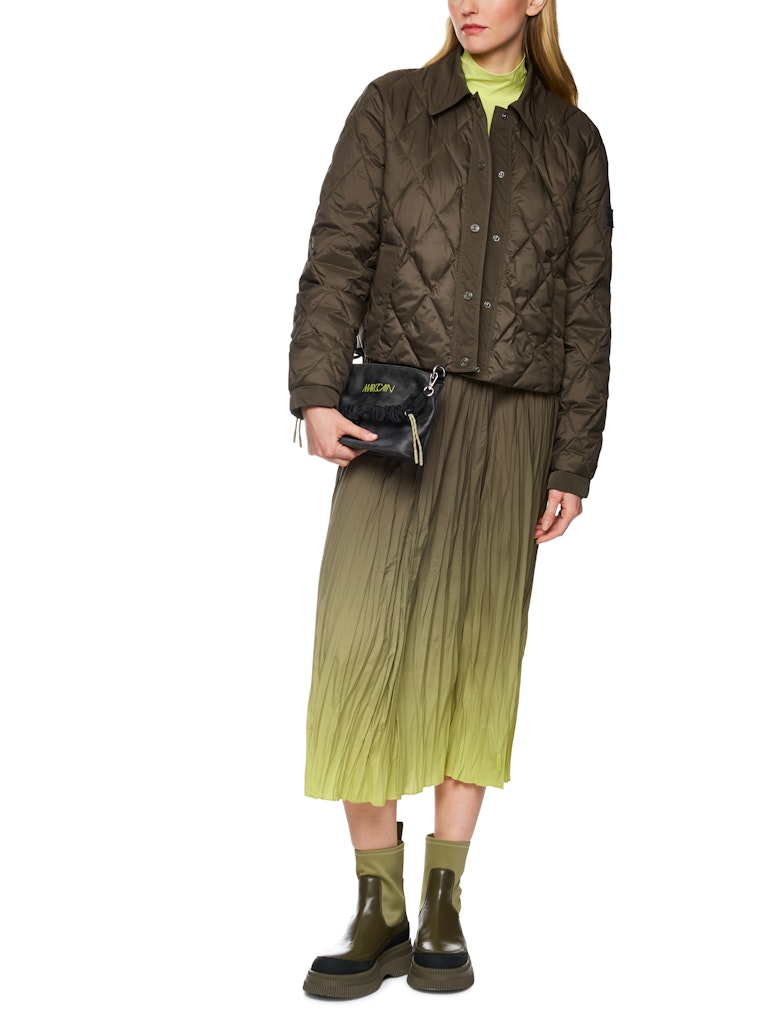 Plisseerock mit Ombre-Effekt in olive