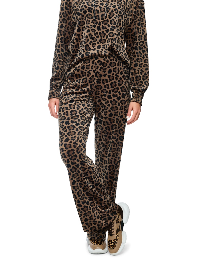 Hose im Leo-Print aus Nickistoff Modell WASHINGTION