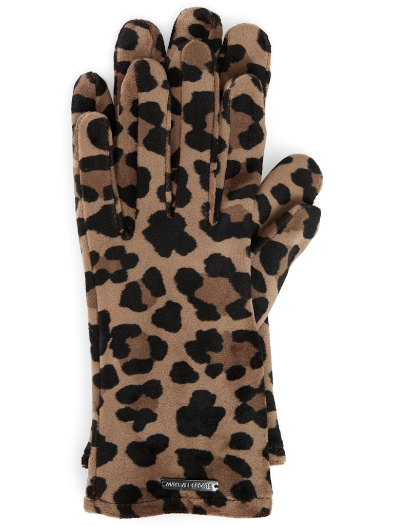 Flauschige Handschuhe im Leo-Dessin