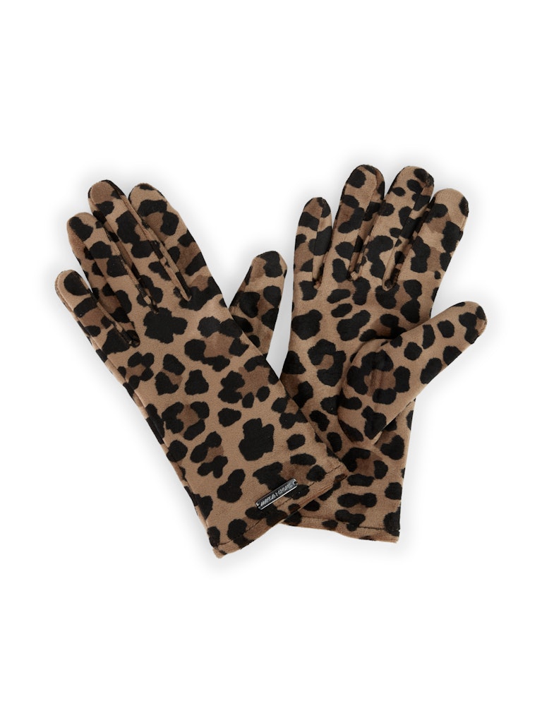 Flauschige Handschuhe im Leo-Dessin