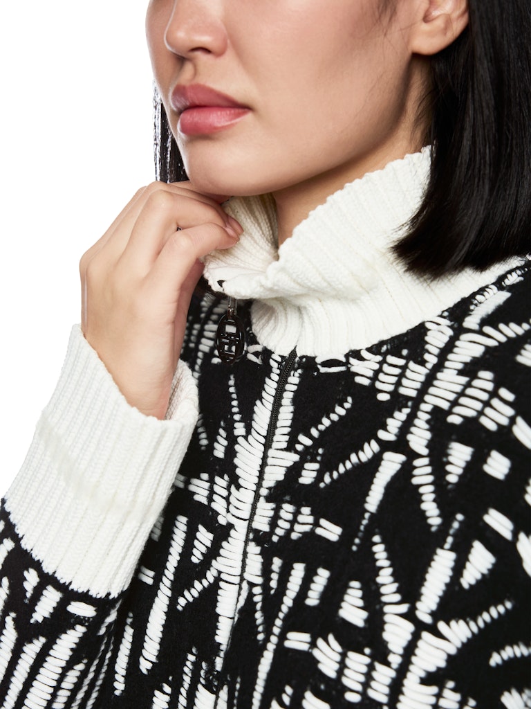 Strickjacke mit Muster in creme/schwarz