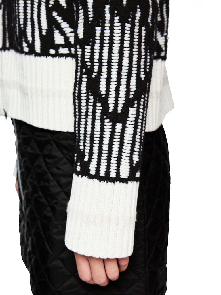 Strickjacke mit Muster in creme/schwarz