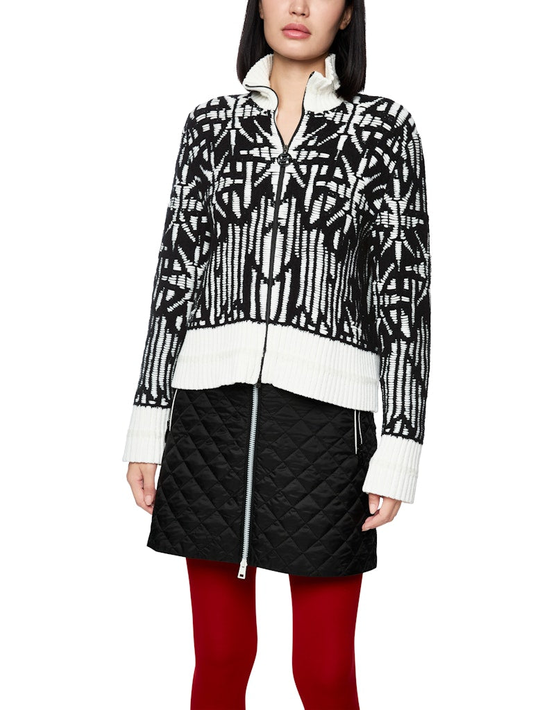Strickjacke mit Muster in creme/schwarz