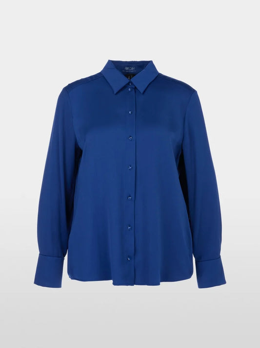 Bluse im Viskosecrêpe in deep royal blue